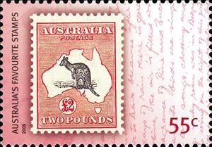 Stamp, Kangaroo & Map, Australia,  , Maps, Stamps, Kangaroos