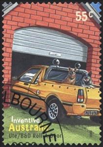 Stamp, Roll-a-door, from m/s, Australia,  , Cars, Inventions