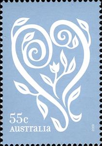 Stamp, Filigree Heart, Australia,  , Love, Hearts
