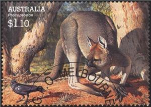 Stamp, Procoptodon goliath, Australia,  , Mammals, Animals (Fauna)