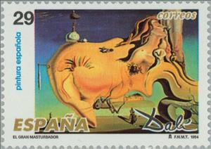Stamp, Dali: The Great Masturbator, Spain,  , Famous People, Commemoration, Paintings, Painters