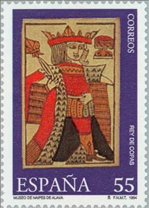 Stamp, Cards: King of Cups, Spain,  , Playing Cards