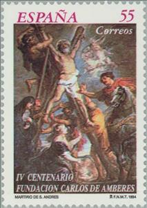 Stamp, Carlos de Amberes foundation, Spain,  , Biblical Accounts, Paintings