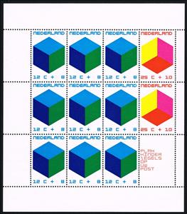 Souvenir Sheet, Coloured cubes, Netherlands,  , Children, Geometric Shapes