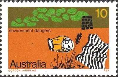 Stamp, Pollution, perf. 15:14, Australia,  , Environment Protection