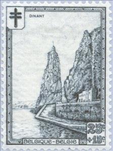 Stamp, Cities and Landscapes, Belgium,  , Landscapes, Healthcare, Rock, Tuberculosis / TBC