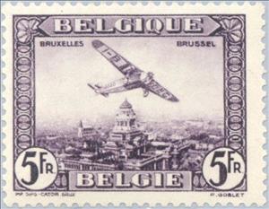 Stamp, Eerste vlucht Brussel-Belgisch Congo, Belgium,  , Aviation, Townscapes / City Views, Aircrafts