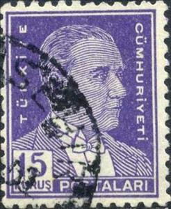Stamp, Kemal Ataturk (thick, matt paper), Turkey,  , Heads of State