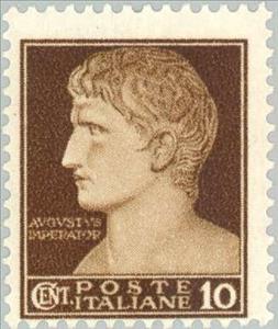 Stamp, Effigy of August, Italy,  , Heads of State, Kings