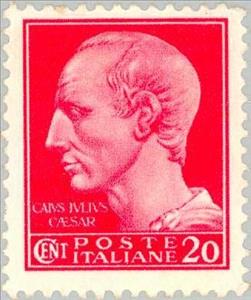Stamp, Effigy of Julius Caesar, Italy,  , Heads of State, Kings