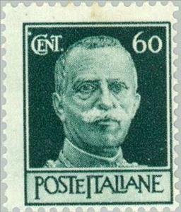 Stamp, Effigy of King Vittorio Emanuele III in front, Italy,  , Heads of State, Kings