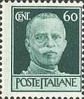 Stamp, Effigy of King Vittorio Emanuele III in front, Italy,  , Heads of State