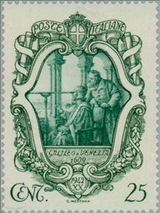 Stamp, Galileo's telescope test in Venice, Italy,  , Famous People, Commemoration, Optical Instruments, Astronomy, Telescopes, Astronomers