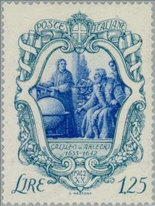 Stamp, Galileo Confined in Arcetri, Italy,  , Famous People, Commemoration, Astronomy, Astronomers
