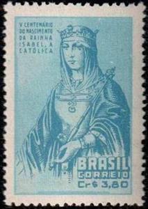 Stamp, 5th centenary of Isabel "The catholic of spain", Brazil,  , Religion