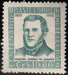 Stamp, Minister Eusébio de Queirós, Brazil,  