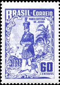 Stamp, Century Dead Maria Quitéria de Jesus, Brazil,  