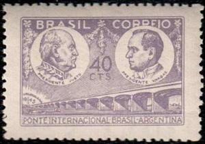 Stamp, Inauguration of the international bridge - Brazil to Argenti, Brazil,  