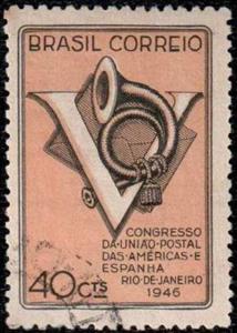 Stamp, 5th Congress of the postal union of Americas and Spain, Brazil,  , Philately