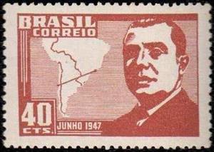 Stamp, Visit of Chile's president - Gonzales Videla, Brazil,  