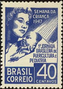 Stamp, Child Week, Brazil,  