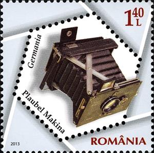 Stamp, Plaubell Makina camera (Germany), Romania,  