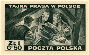 Stamp, Underground printing press in Poland, Poland,  
