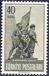 Stamp, Monument to Khizr Barbarossa, Turkey,  