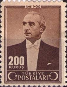 Stamp, President Inonu, Turkey,  