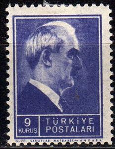 Stamp, President Inonu (1884-1973), Turkey,  