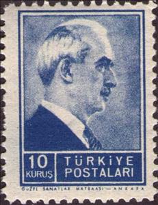 Stamp, President Inonu (1884-1973), Turkey,  