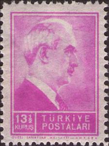 Stamp, President Inonu (1884-1973), Turkey,  