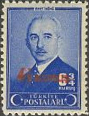 Postal Stamp, Ismet Inonu, Surcharged