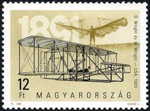 Stamp, Wright Brothers, Hungary,  