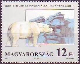 Stamp, Polar Bear (Ursus maritimus), Hungary,  , Bears, Zoos, Polar Bears, Animals (Fauna)