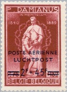 Stamp, Overprinted 'POSTE AERIENNE-LUCHTPOST', Belgium,  , Philatelic Exhibitions, Philately, Statues, Clergy