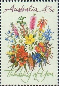 Stamp, Thinking Of You, Australia,  , Flowers, Plants (Flora), Greetings