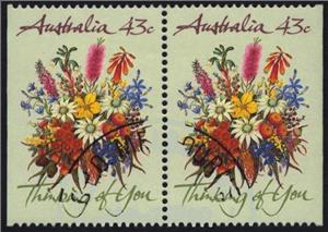 Se-tenant, Thinking of You, pair, Australia,  , Flowers, Plants (Flora)