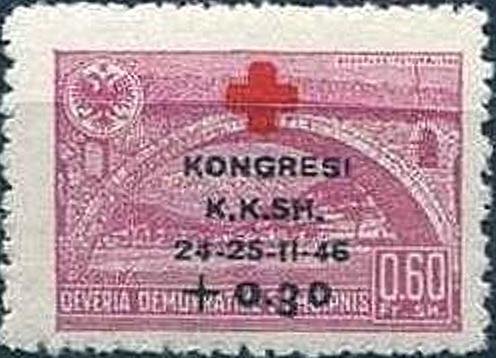 No. 382 with Overprint in two Colours