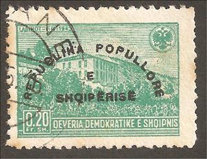 Stamp, Reissue of No. 379 with Overprint, Albania,  , Landscapes