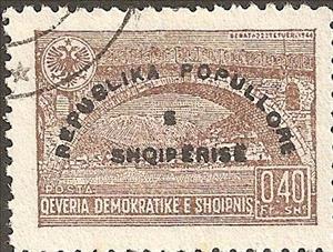Stamp, Reissue of No. 381 with Overprint, Albania,  , Landscapes