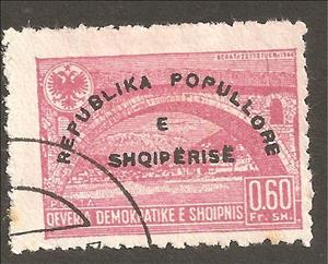 Stamp, Reissue of No. 382 with Overprint, Albania,  , Landscapes