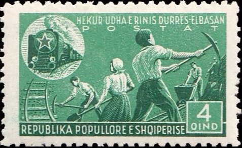 Stamp, People in Construction, Albania,  
