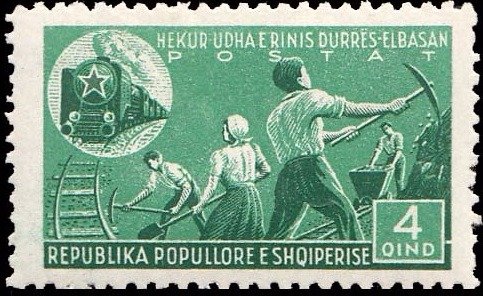 Stamp, People in Construction, Albania,  
