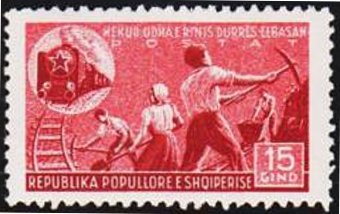 Stamp, People in Construction, Albania,  
