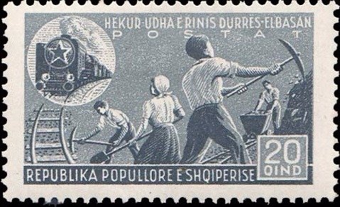 Stamp, People in Construction, Albania,  