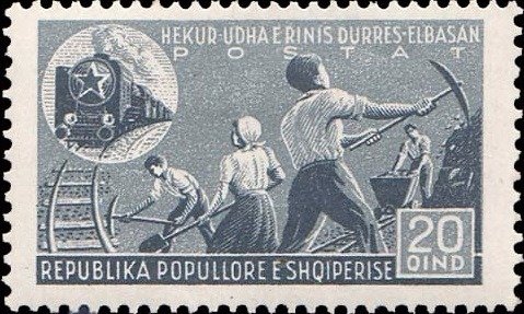 Stamp, People in Construction, Albania,  