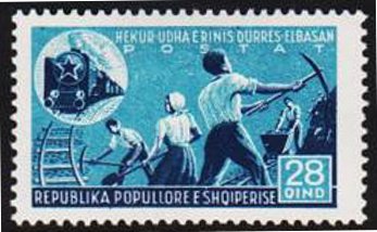 Stamp, People in Construction, Albania,  