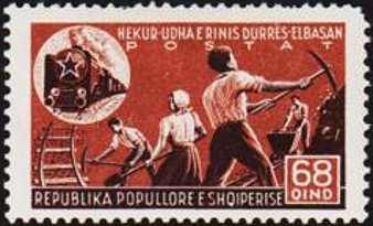 Stamp, People in Construction, Albania,  