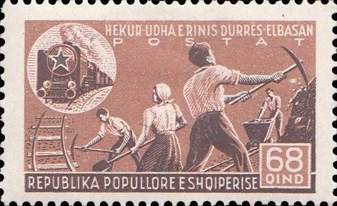 Stamp, People in Construction, Albania,  